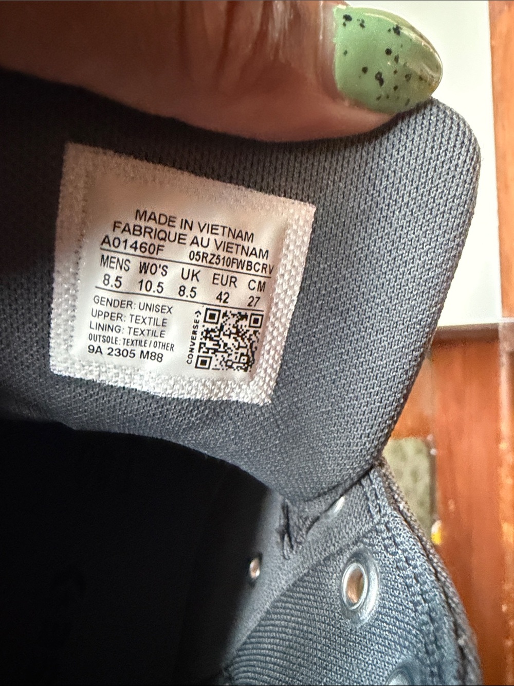 Converse Dark Gray Chuck Taylor Sneakers M8.5/W10.5 - Picture 5 of 5